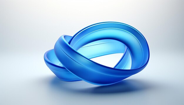 blue ribbon 3d logo