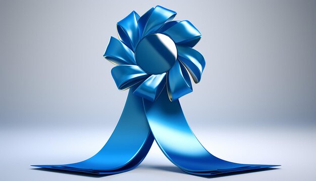 blue ribbon 3d logo