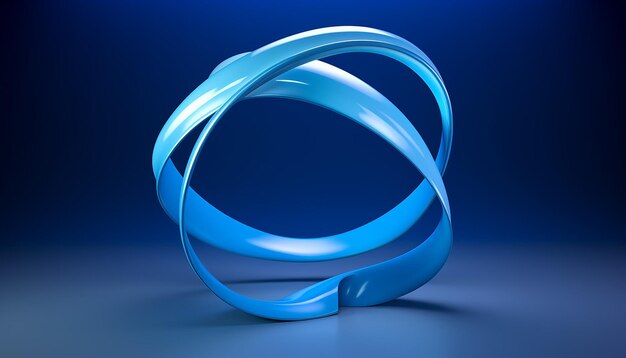 Photo blue ribbon 3d logo