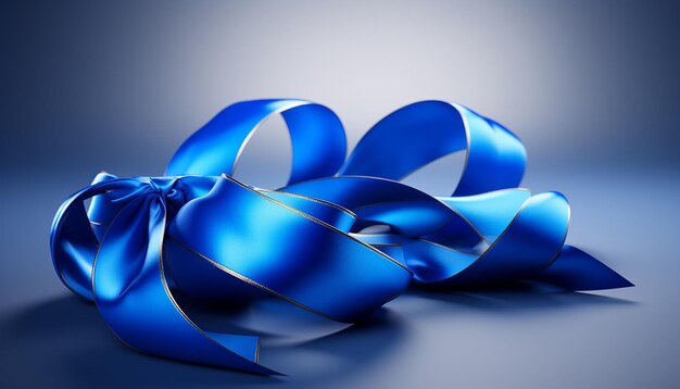 blue ribbon 3d logo