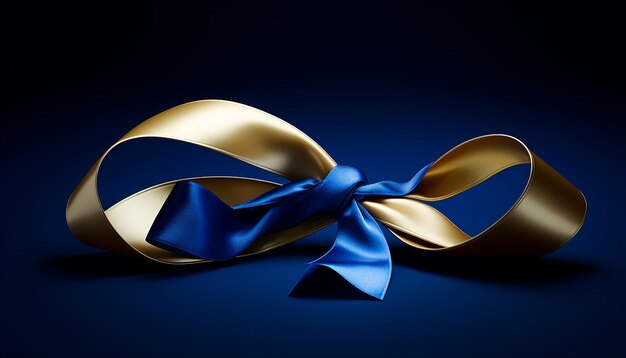 blue ribbon 3d logo