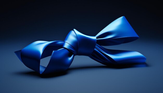 Photo blue ribbon 3d logo