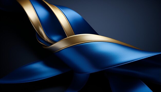 Photo blue ribbon 3d logo