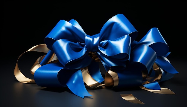 blue ribbon 3d logo