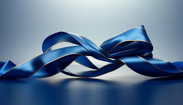 blue ribbon 3d logo