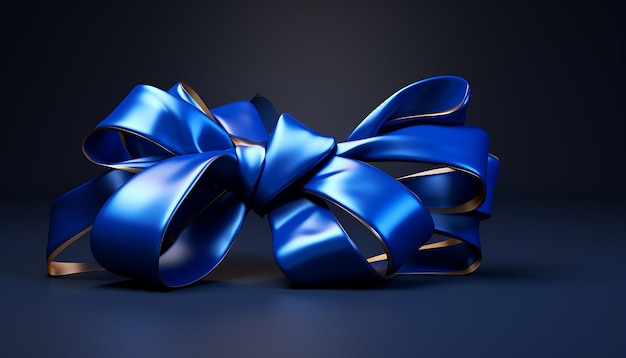 blue ribbon 3d logo