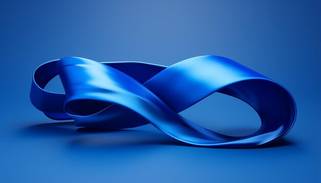 blue ribbon 3d logo