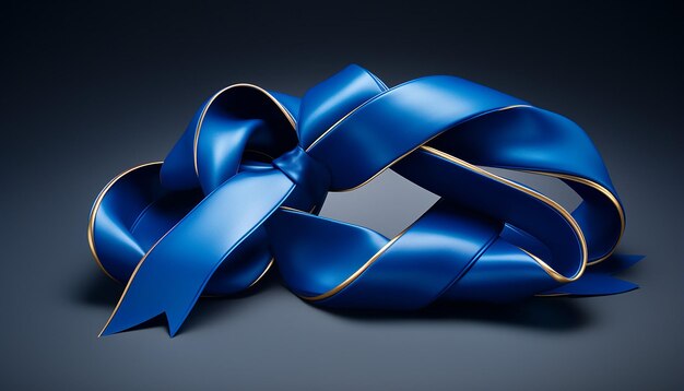 blue ribbon 3d logo