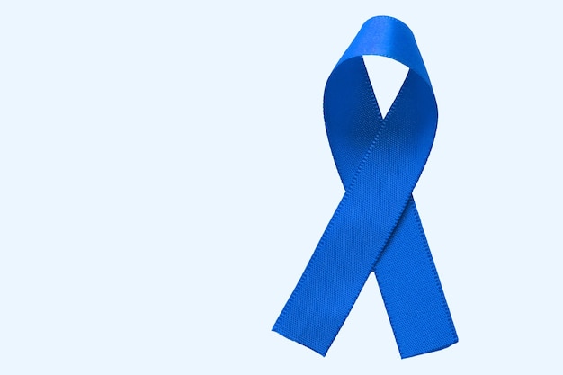 Nastro blu blu novembre mese mondiale del cancro alla prostata