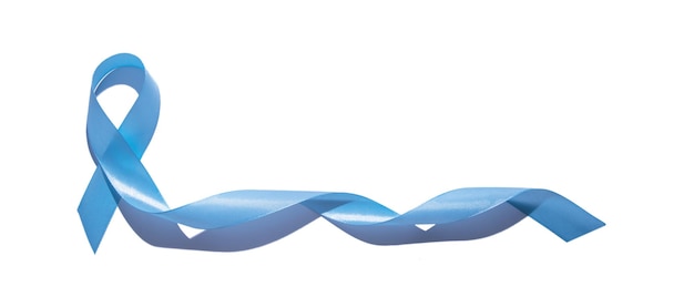 blue ribbon isolated on white background symbol of world diabetes day 14 november