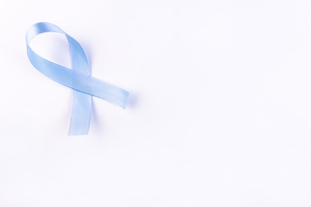 Blue ribbon symbolic of prostate cancer awareness and men's health