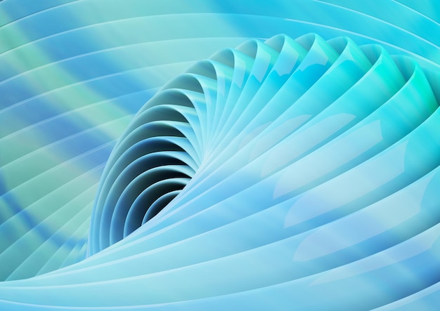 Blue rings in the style of abstraction 3d render