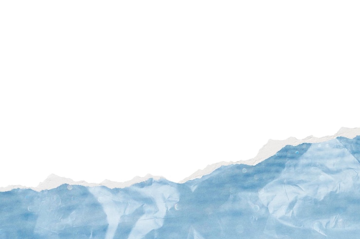 Photo blue ripped paper png border transparent background