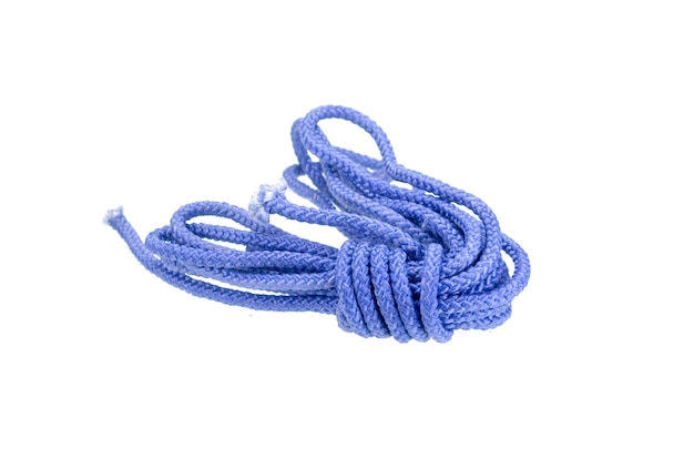 Blue rope isolated with clipping path