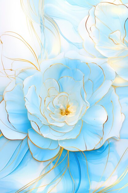 Blue rose pattern alcohol ink artworks transparent watercolor wallpaper background decoration