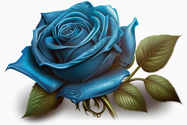 blue rose on a white background