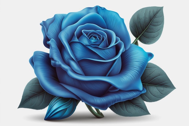 синяя роза на белом фоне