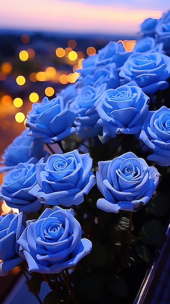 Premium Photo | A blue rose with the words 