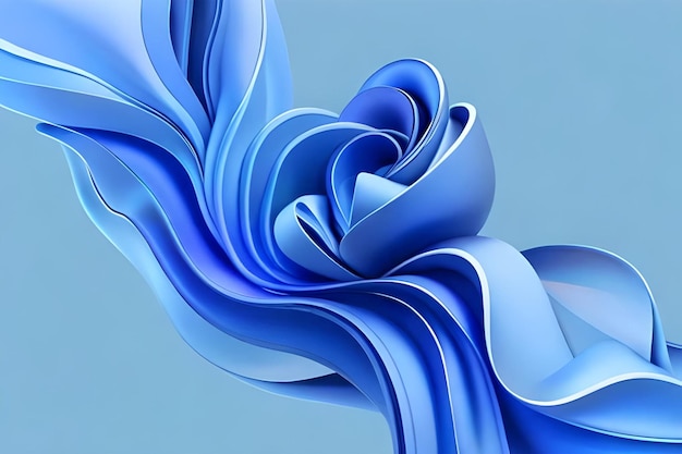 A blue rosebud background with paper cut out.