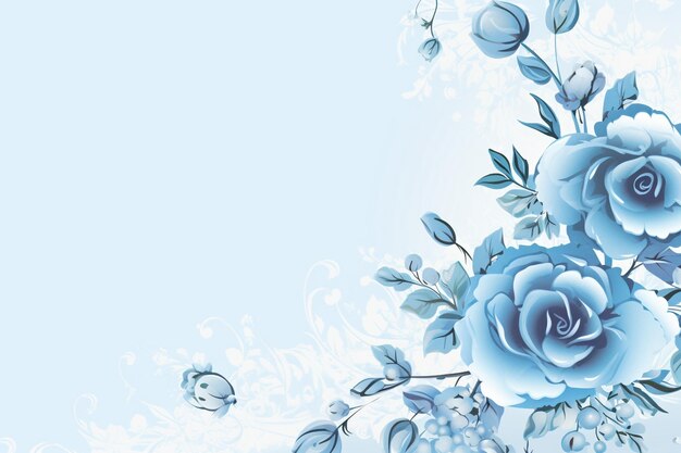 Photo blue roses on a blue background