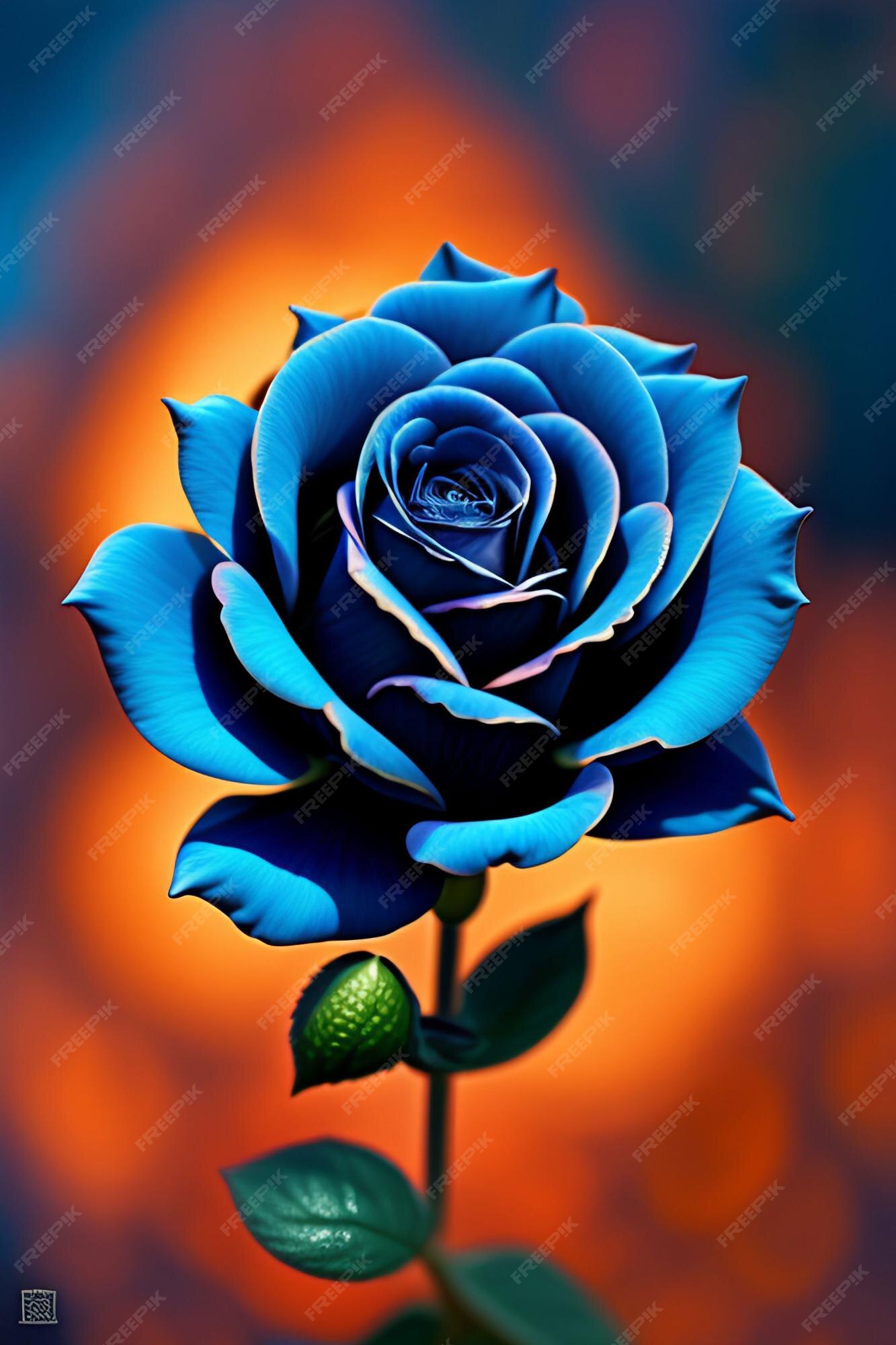 Premium AI Image Blue roses wallpapers for iphone and android.