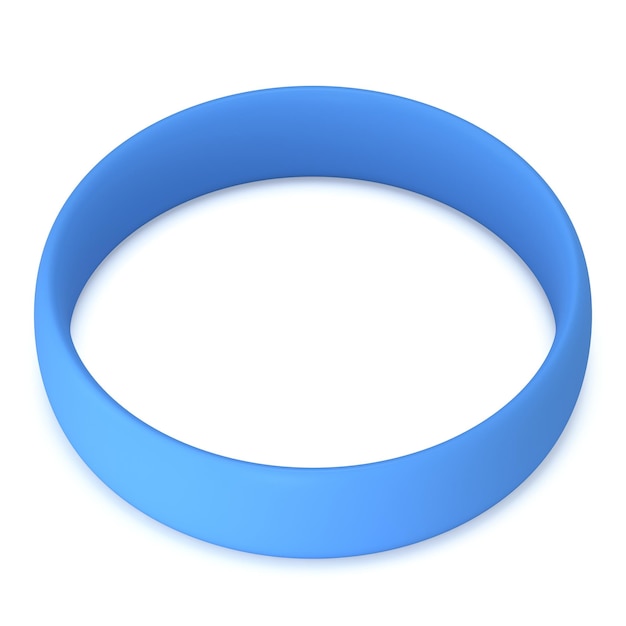 Blue rubber plastic stretch white bracelet