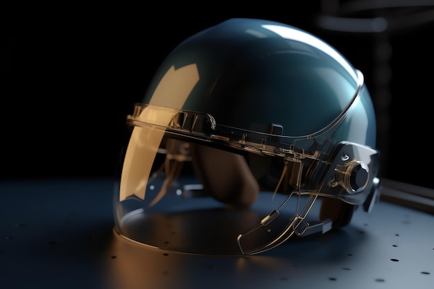 Blue safety helmet generative ai