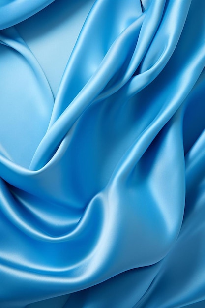 Blue satin fabric