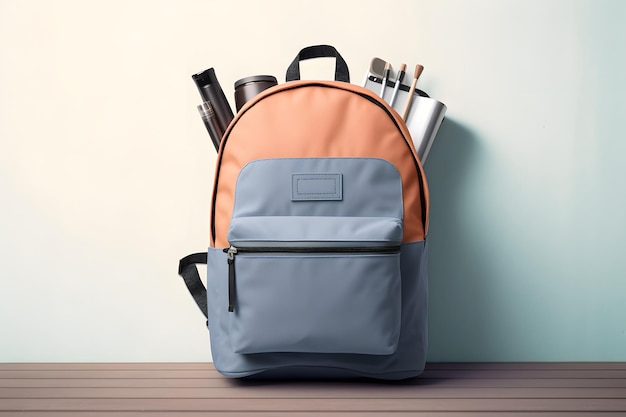 blue school bag backpack mockups template blue zipper backpack mockup blue zipper backpack