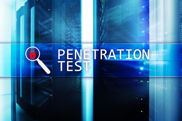 A blue screen with a magnifying glass that says'perforation test '