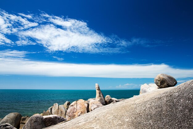 Blue sea and blue sky