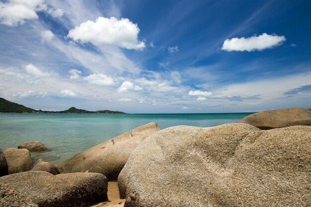 Blue sea and blue sky