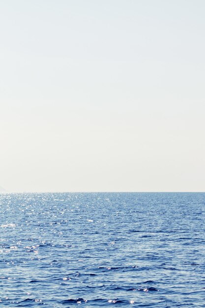 Blue sea and clear sky. Caribbean sea.