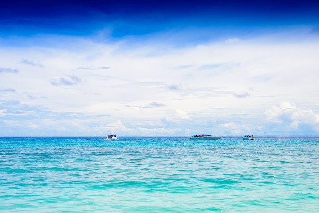 Blue sea and cloudy sky