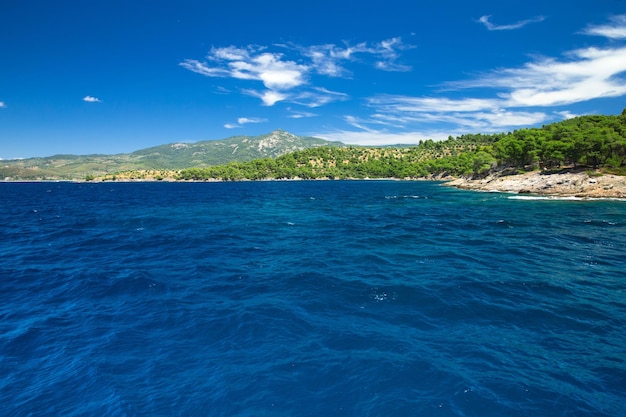 Blue sea at the Greece