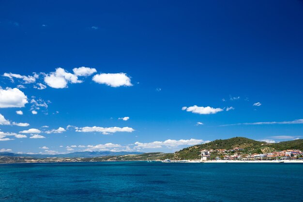 Blue sea at the Greece