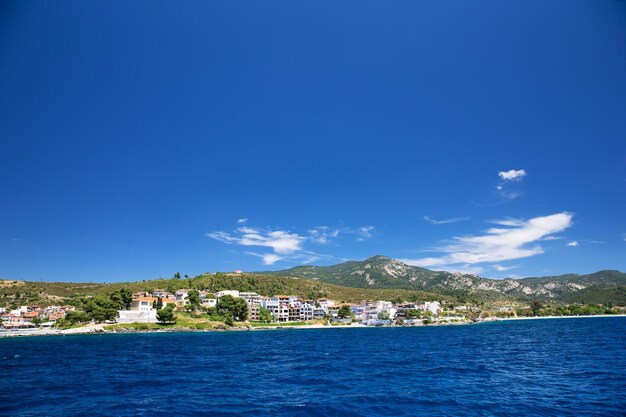 Blue sea at the Greece