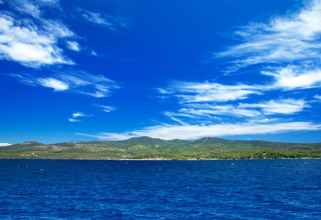 Blue sea at the Greece