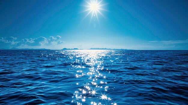 The blue sea sparkled in the sun day