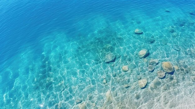 Blue sea surface of the water