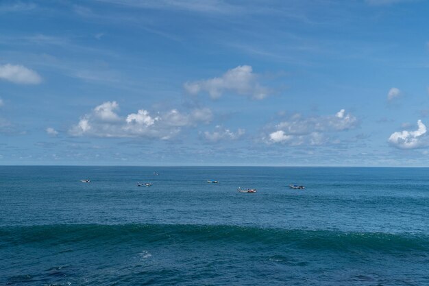 Blue sea view on a sunny day