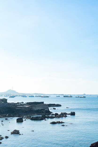 青い海の景色 太陽の景色