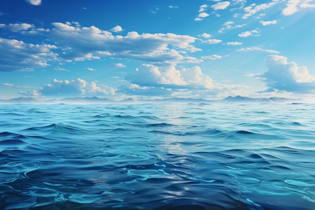 写真 空の青い海の水面 高品質の写真