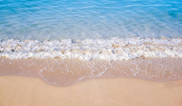 Blue sea wave on the beach summer background