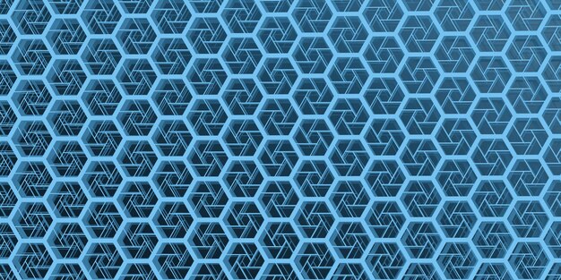 Photo blue seamless geometric pattern background