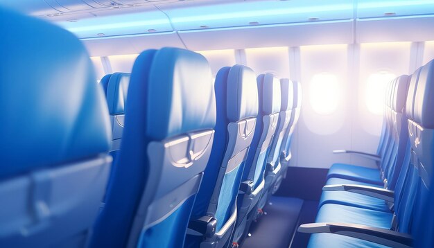 Photo blue seats on the plane