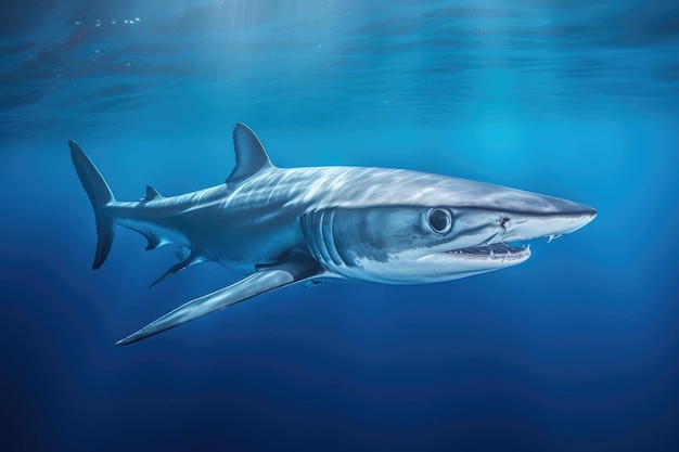 Blue shark Prionace glauca in blue water