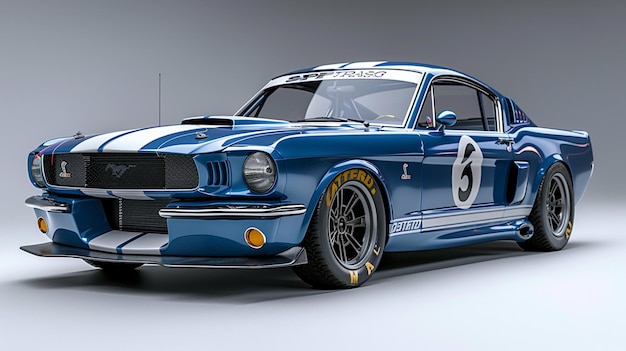 Foto una shelby blu nel garage