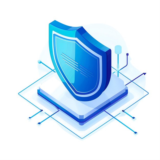 Photo blue shield security icon