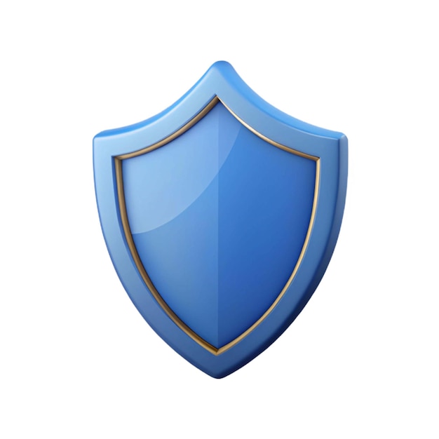a blue shield with a gold border on it